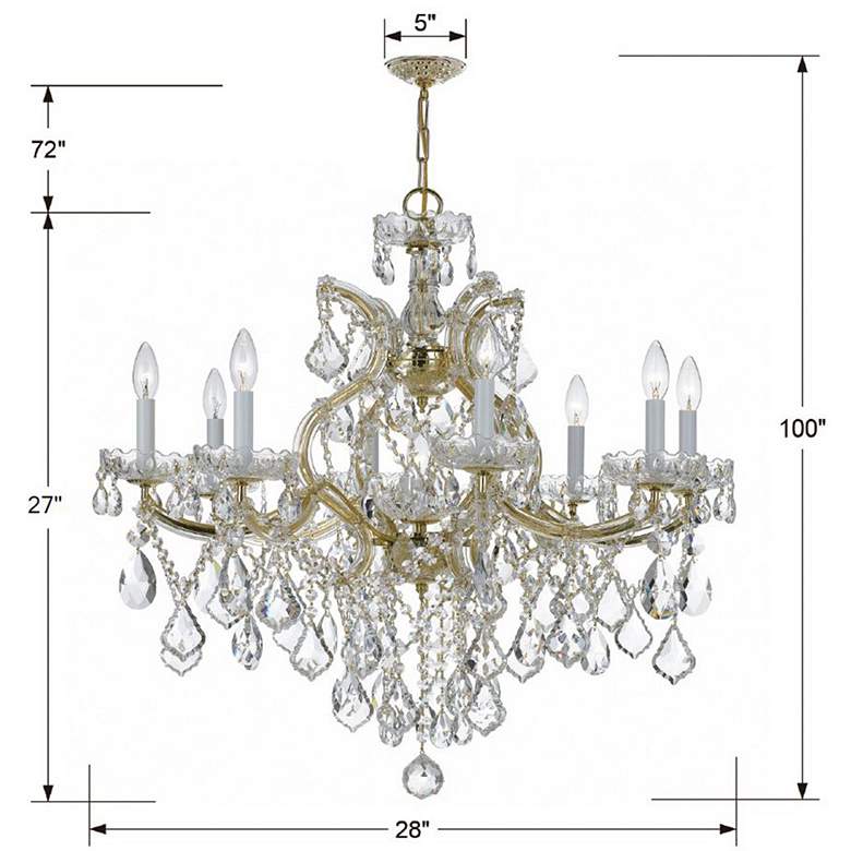 Image 5 Crystorama Maria Theresa 28"W Gold 9-Light Crystal Chandelier more views