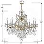Crystorama Maria Theresa 28"W Gold 9-Light Crystal Chandelier