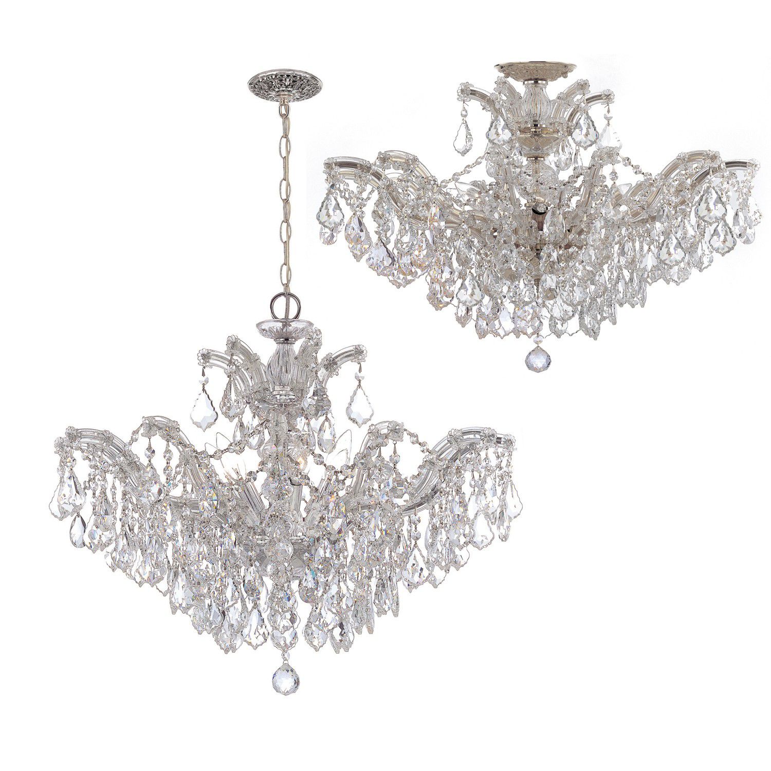 Image 2 Crystorama Maria Theresa 29'' Hand Cut Crystal Polished Chrome Semi Flush more views