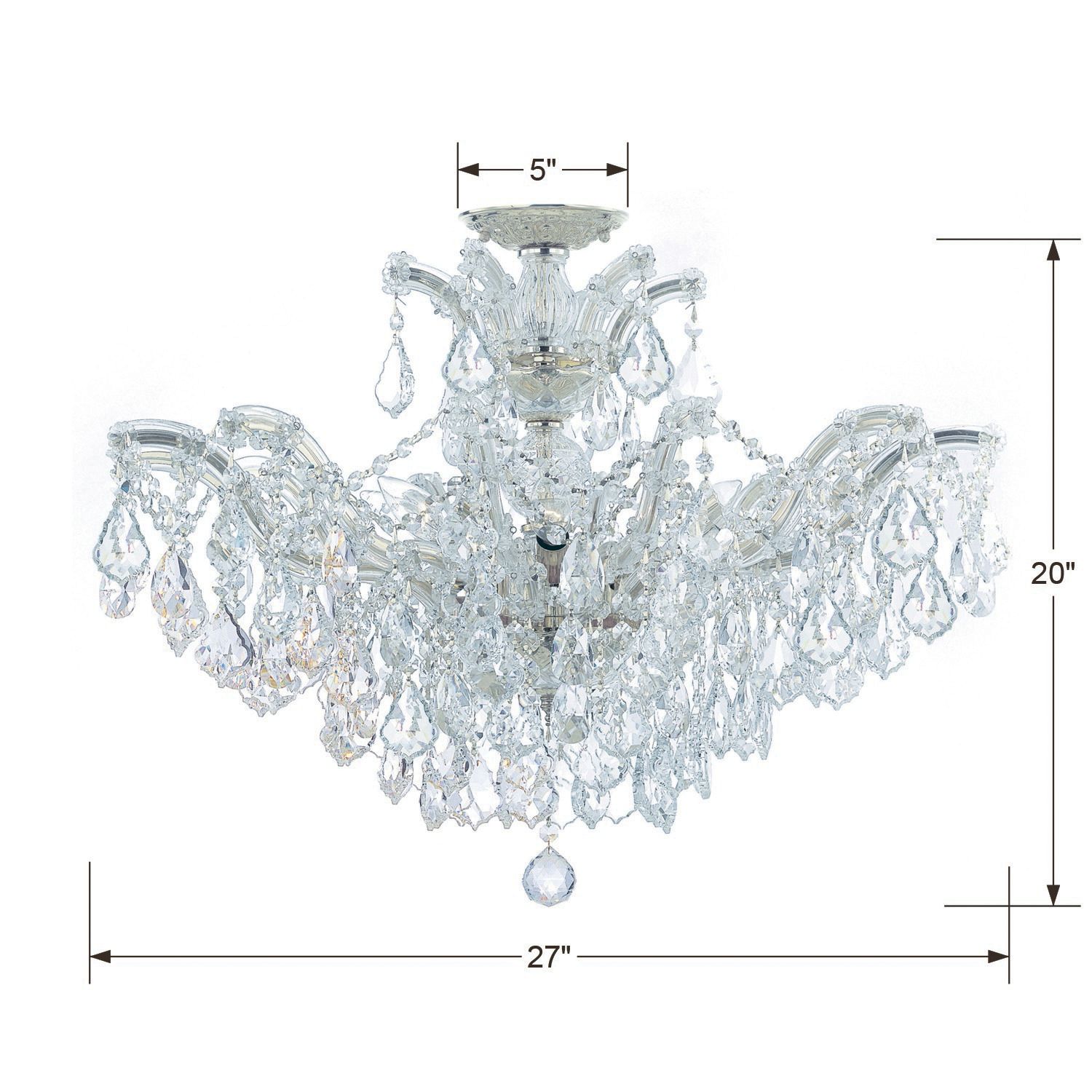 Image 3 Crystorama Maria Theresa 29'' Hand Cut Crystal Polished Chrome Semi Flush more views