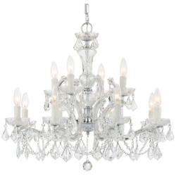 Crystorama Maria Theresa 29" Chrome and Crystal 12-Light Chandelier