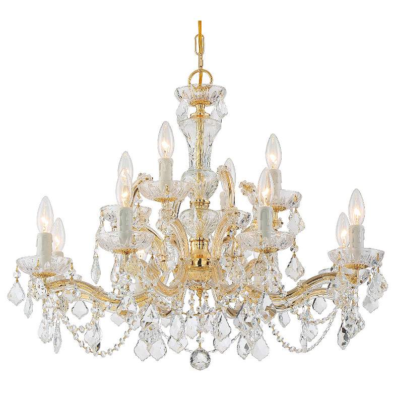 Image 1 Crystorama Maria Theresa 29"W Gold 12-Light Crystal Chandelier