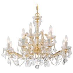Crystorama Maria Theresa 29"W Gold 12-Light Crystal Chandelier