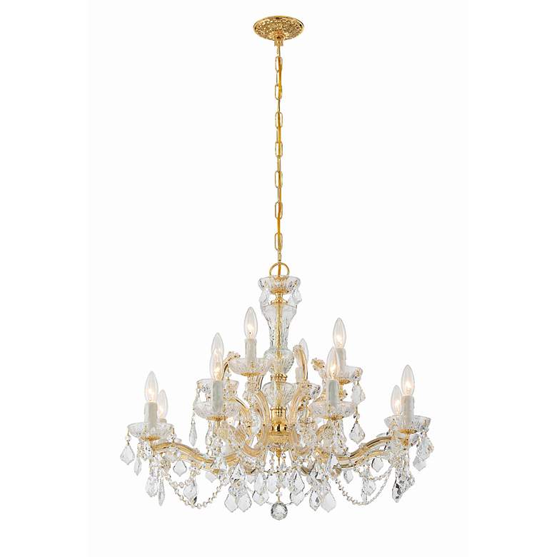 Image 2 Crystorama Maria Theresa 29 inchW Gold 12-Light Crystal Chandelier more views