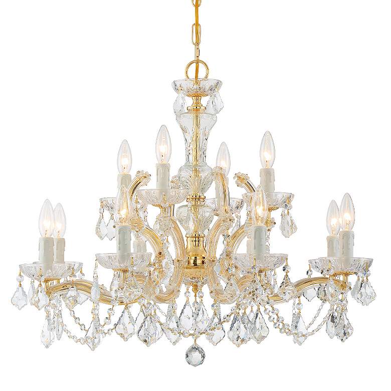 Image 3 Crystorama Maria Theresa 29 inchW Gold 12-Light Crystal Chandelier more views