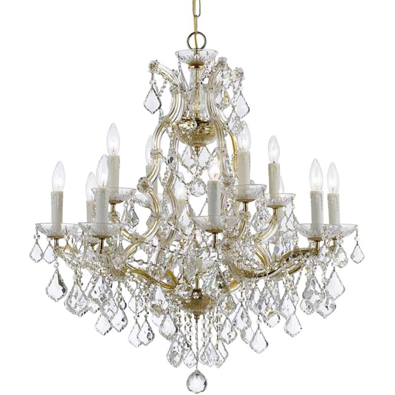 Image 1 Crystorama Maria Theresa 29"W Gold 13-Light Crystal Chandelier