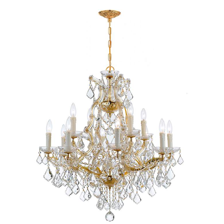 Image 1 Crystorama Maria Theresa 29 inchW Gold 13-Light Crystal Chandelier