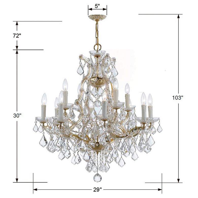 Image 5 Crystorama Maria Theresa 29"W Gold 13-Light Crystal Chandelier more views