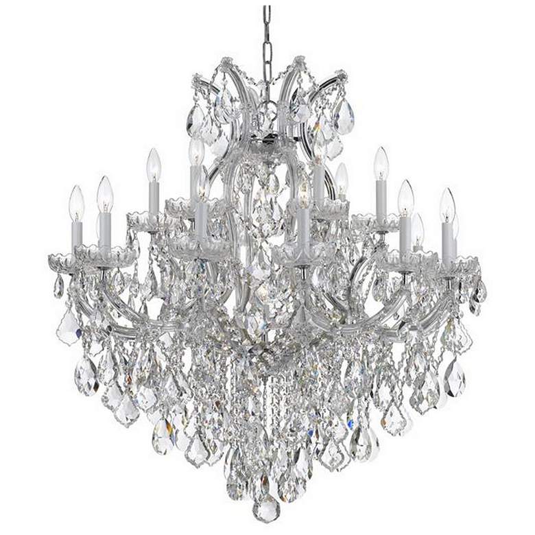 Image 2 Crystorama Maria Theresa 35"W Chrome 19-Light Crystal Chandelier