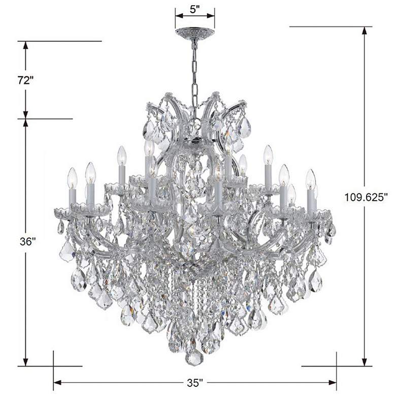 Image 5 Crystorama Maria Theresa 35"W Chrome 19-Light Crystal Chandelier more views