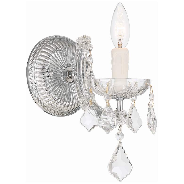 Image 1 Crystorama Maria Theresa 9" High Polished Chrome Wall Sconce