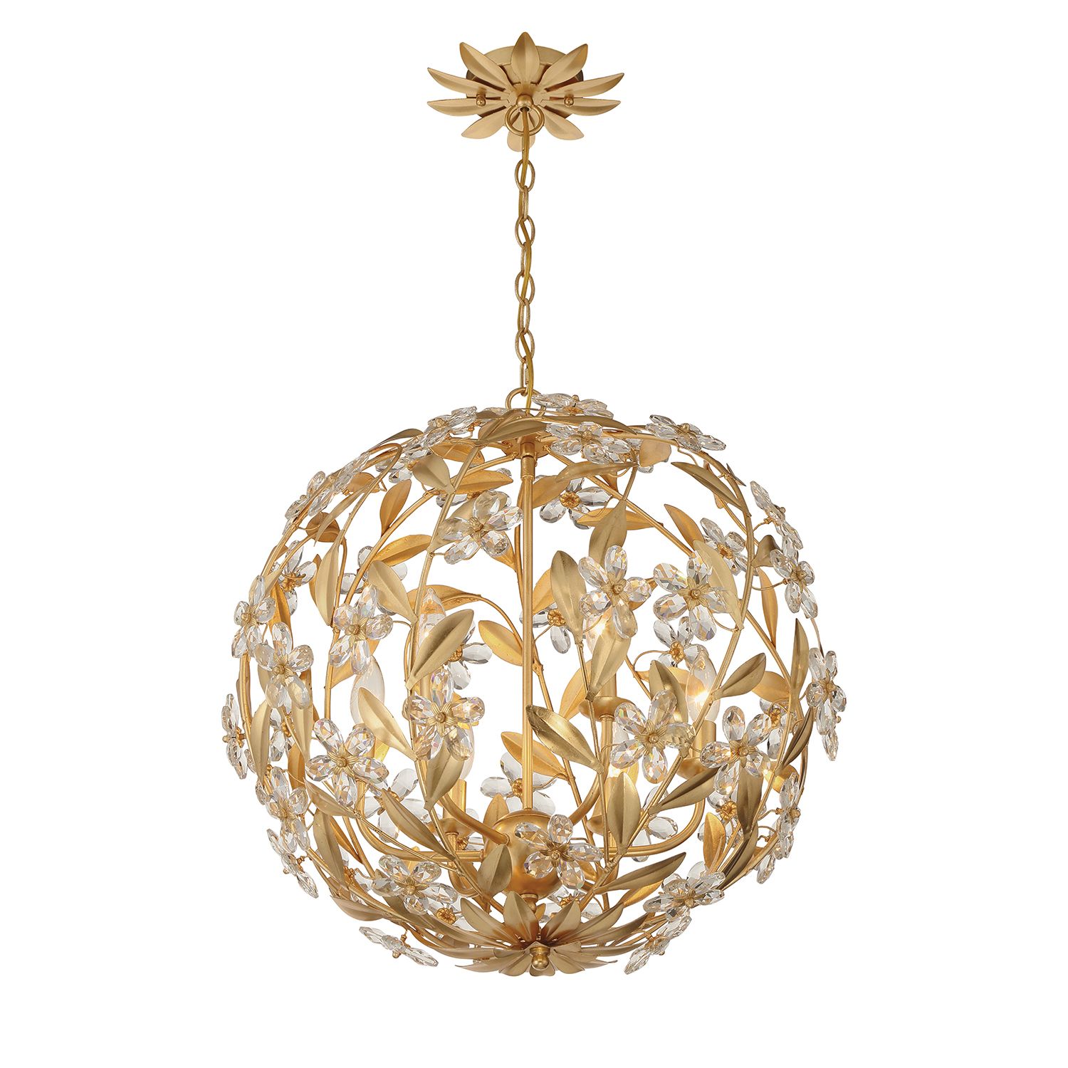 Image 4 Crystorama Marselle 22'' Antique Gold Chandelier more views