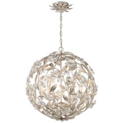 Crystorama Marselle 22"W Antique Silver Globe Pendant Light