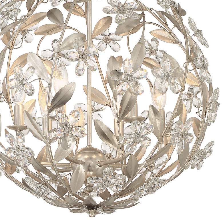 Image 5 Crystorama Marselle 22"W Antique Silver Globe Pendant Light more views