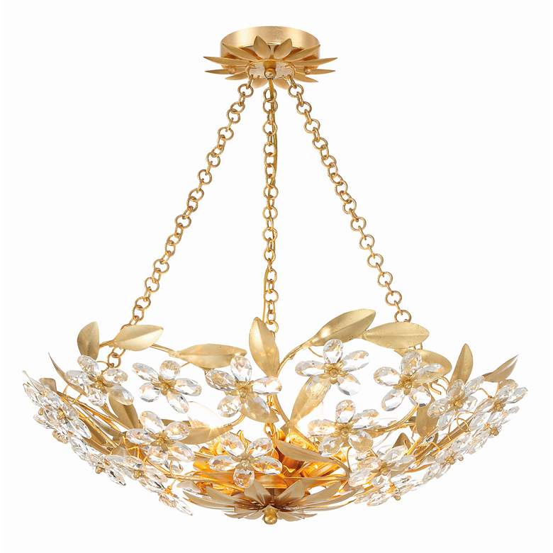 Image 7 Crystorama Marselle 24" Wide Antique Gold 6-Light Chandelier more views