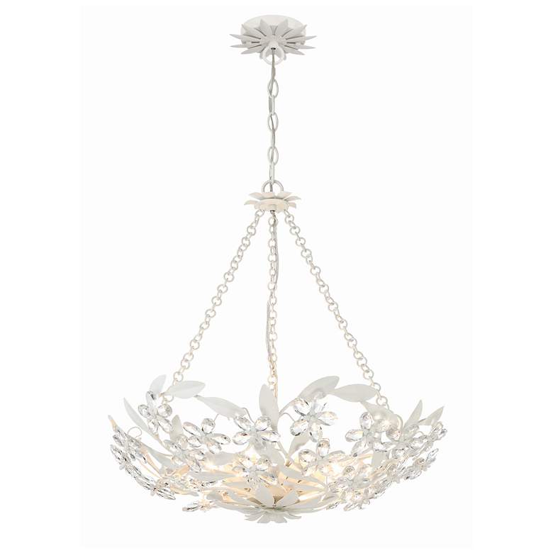 Image 3 Crystorama Marselle 24" Wide Matte White 6-Light Chandelier
