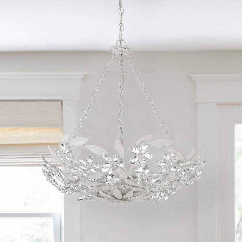 Image 2 Crystorama Marselle 24" Wide Matte White 6-Light Chandelier