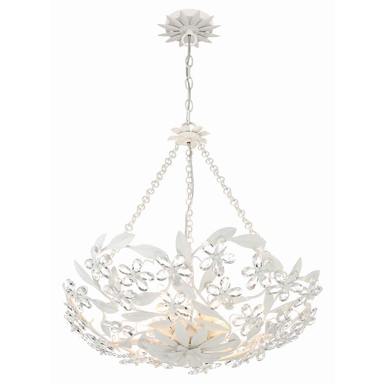 Image 6 Crystorama Marselle 24" Wide Matte White 6-Light Chandelier more views