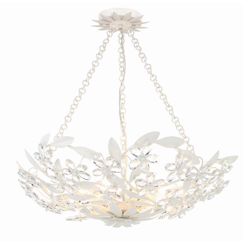 Image 7 Crystorama Marselle 24" Wide Matte White 6-Light Chandelier more views
