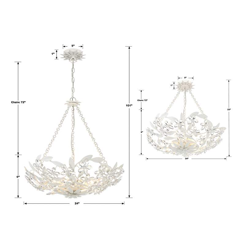 Image 5 Crystorama Marselle 24" Wide Matte White Ceiling Light more views