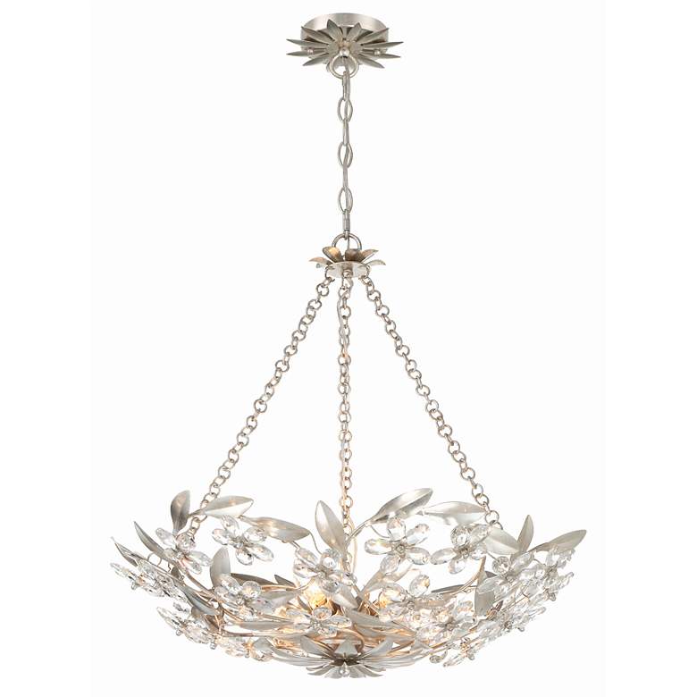 Image 2 Crystorama Marselle 24"W Antique Silver 6-Light Chandelier