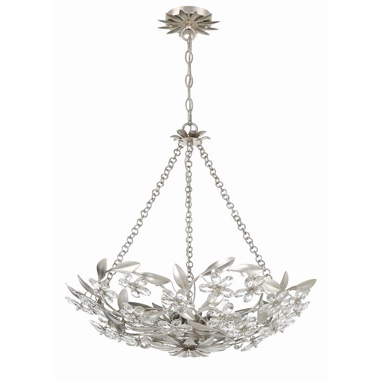 Image 3 Crystorama Marselle 24"W Antique Silver 6-Light Chandelier more views