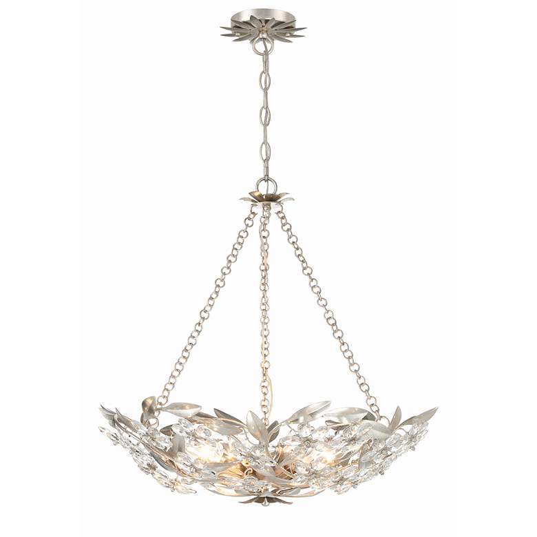 Image 4 Crystorama Marselle 24"W Antique Silver 6-Light Chandelier more views