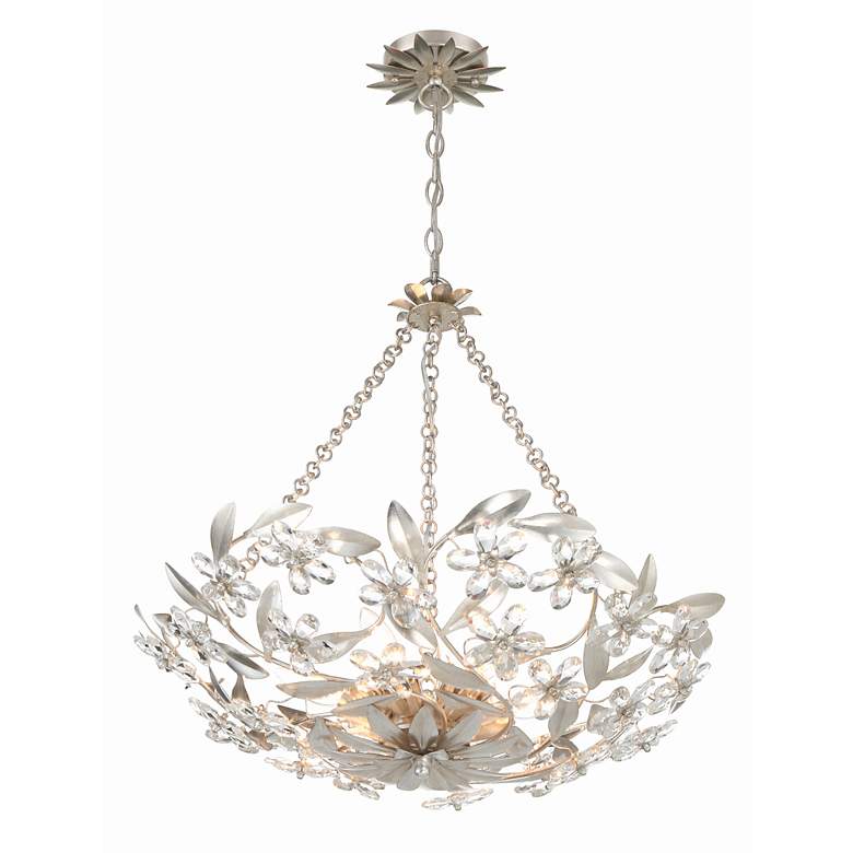 Image 5 Crystorama Marselle 24"W Antique Silver 6-Light Chandelier more views