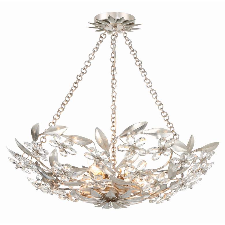 Image 6 Crystorama Marselle 24"W Antique Silver 6-Light Chandelier more views