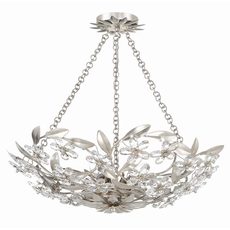 Image 7 Crystorama Marselle 24"W Antique Silver 6-Light Chandelier more views