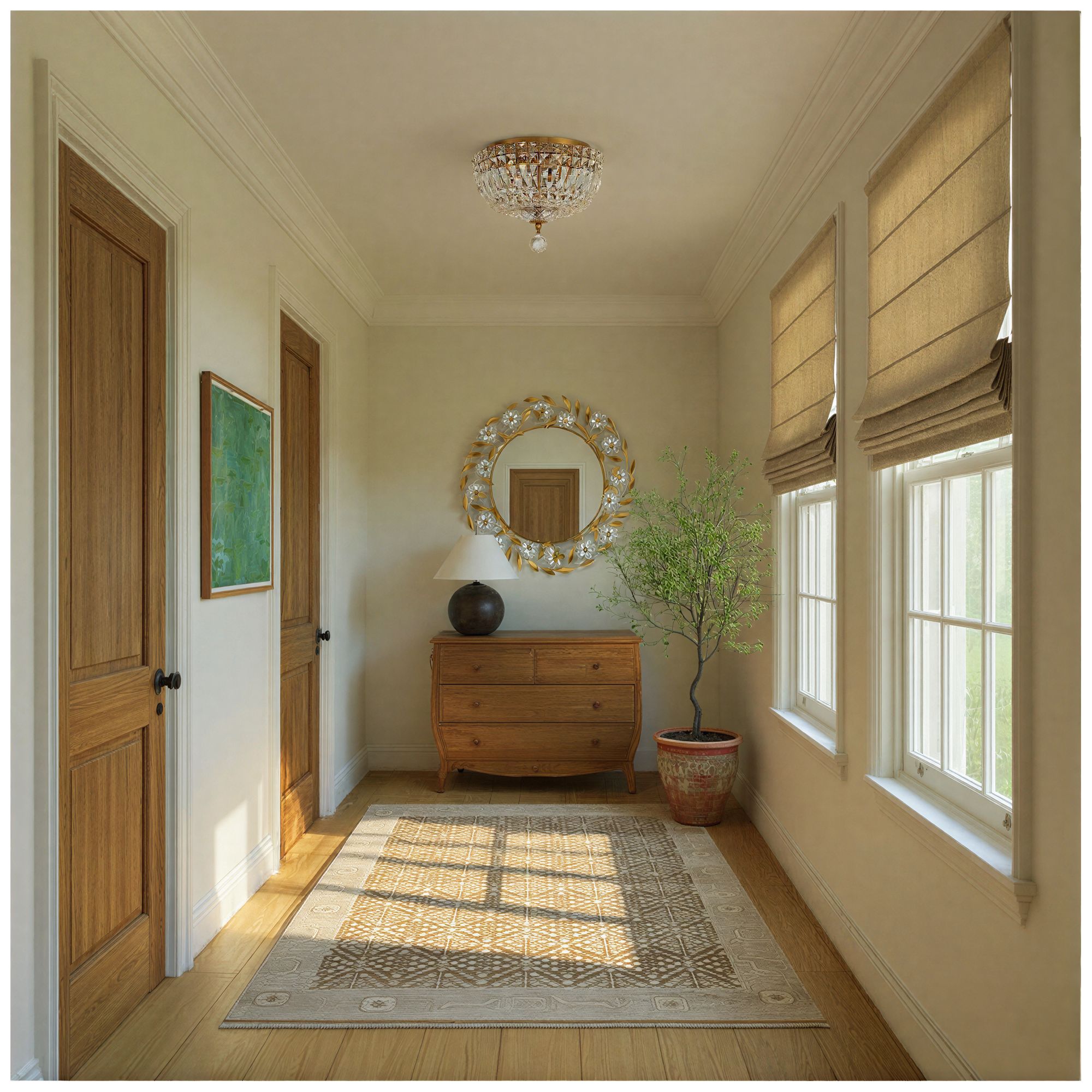 Crystorama Marselle 30'' Antique Gold Mirror