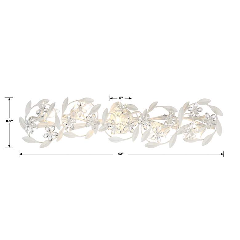 Image 5 Crystorama Marselle 42" Wide Matte White 5-Light Bath Light more views