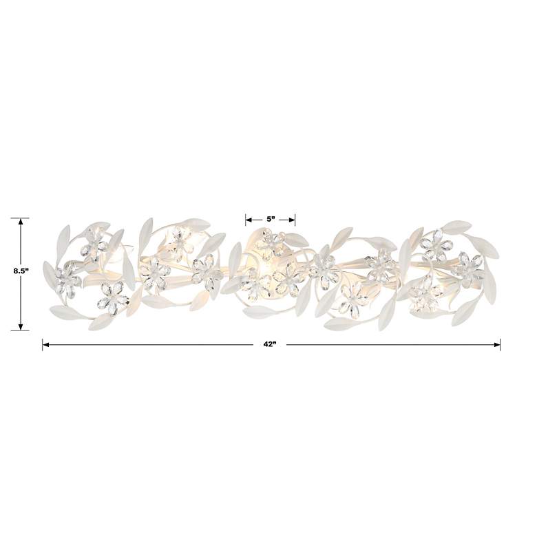 Image 7 Crystorama Marselle 42" Wide Matte White 5-Light Bath Light more views