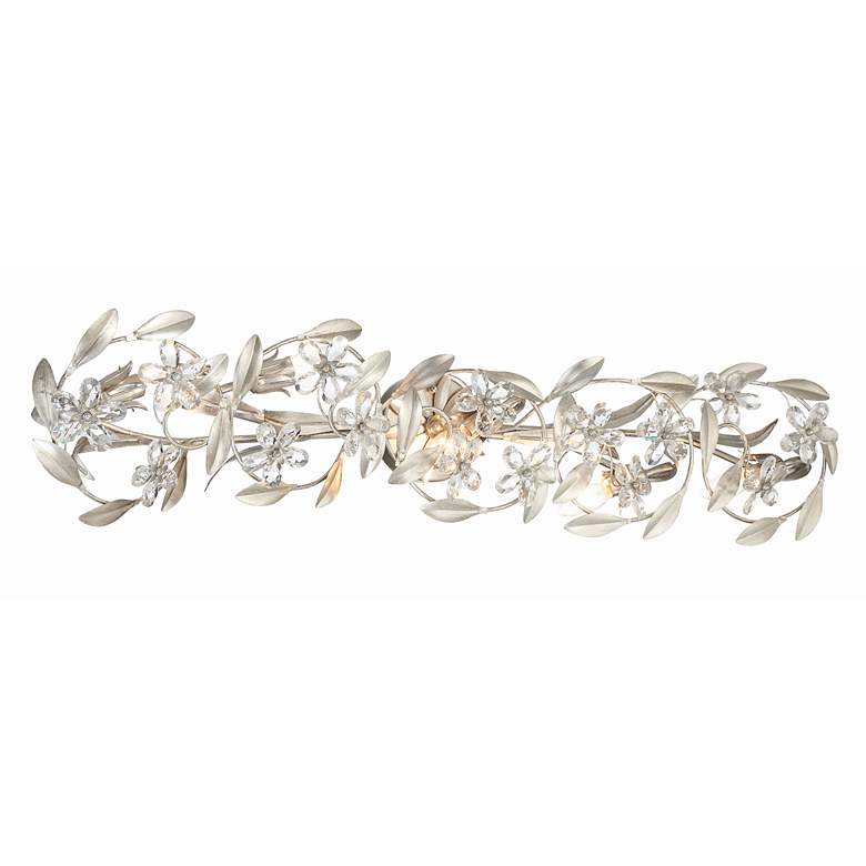 Image 3 Crystorama Marselle 42"W Antique Silver 5-Light Bath Light more views