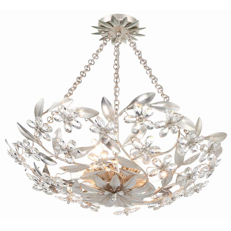 Image 1 Crystorama Marselle 6 Light Antique Silver Semi Flush Mount