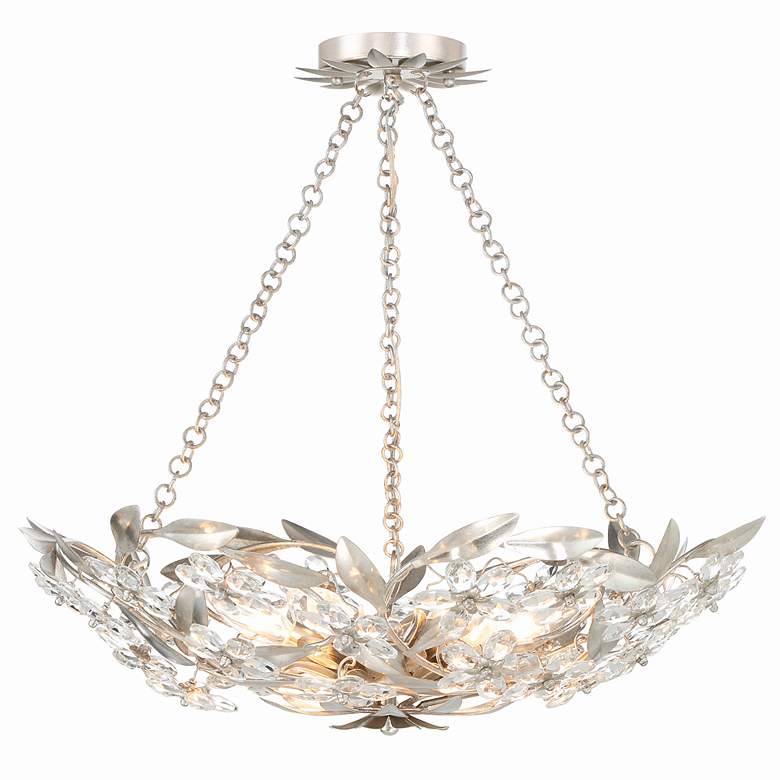 Image 5 Crystorama Marselle 6 Light Antique Silver Semi Flush Mount more views