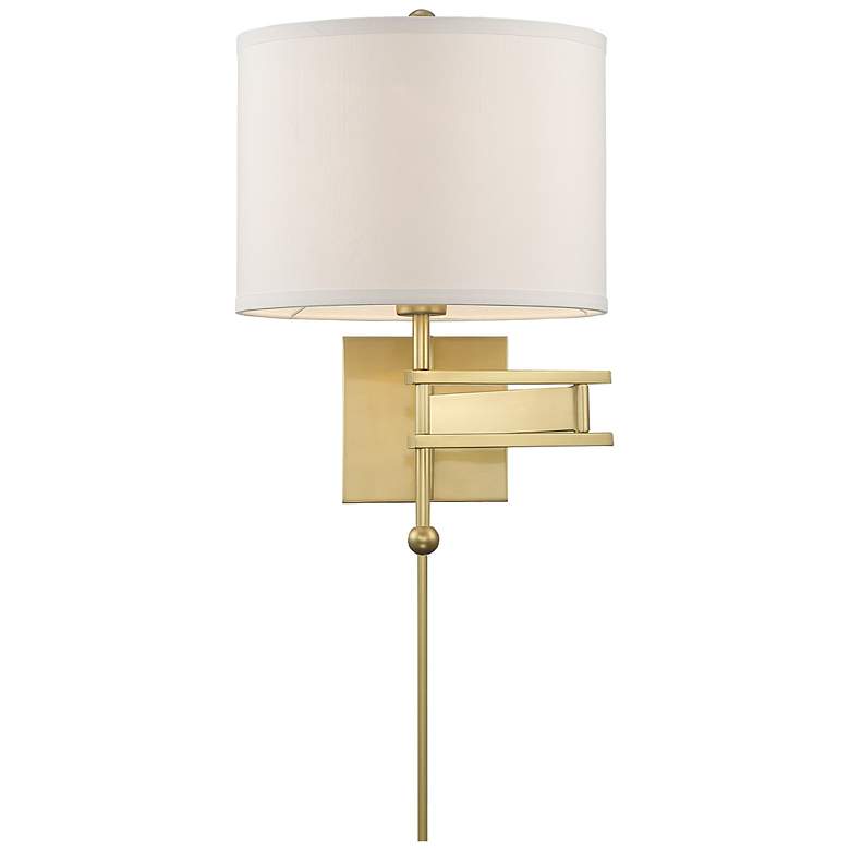 Image 1 Crystorama Marshall 18" High Aged Brass Wall Sconce