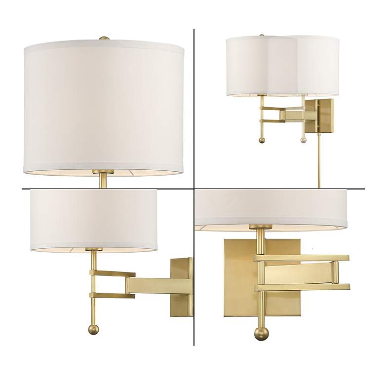 Image 2 Crystorama Marshall 18" High Aged Brass Wall Sconce more views