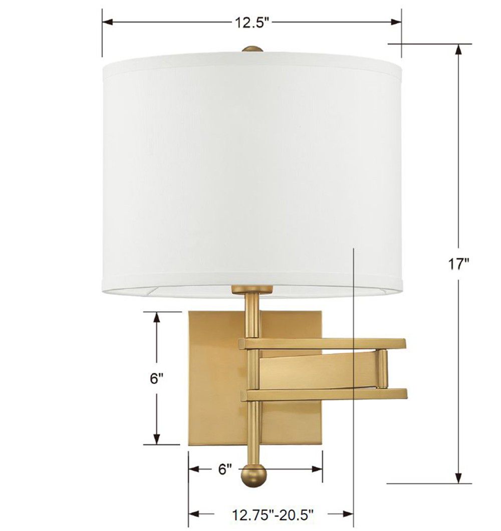 Crystorama Marshall 18" High Aged Brass Wall Sconce