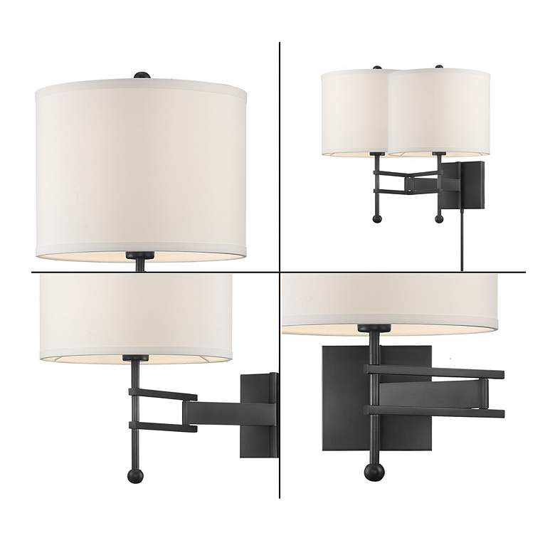 Image 2 Crystorama Marshall 18" High Matte Black Wall Sconce more views