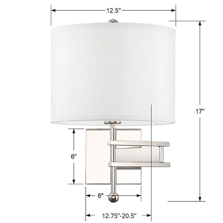 Image 5 Crystorama Marshall 18" High Polished Nickel Wall Sconce more views