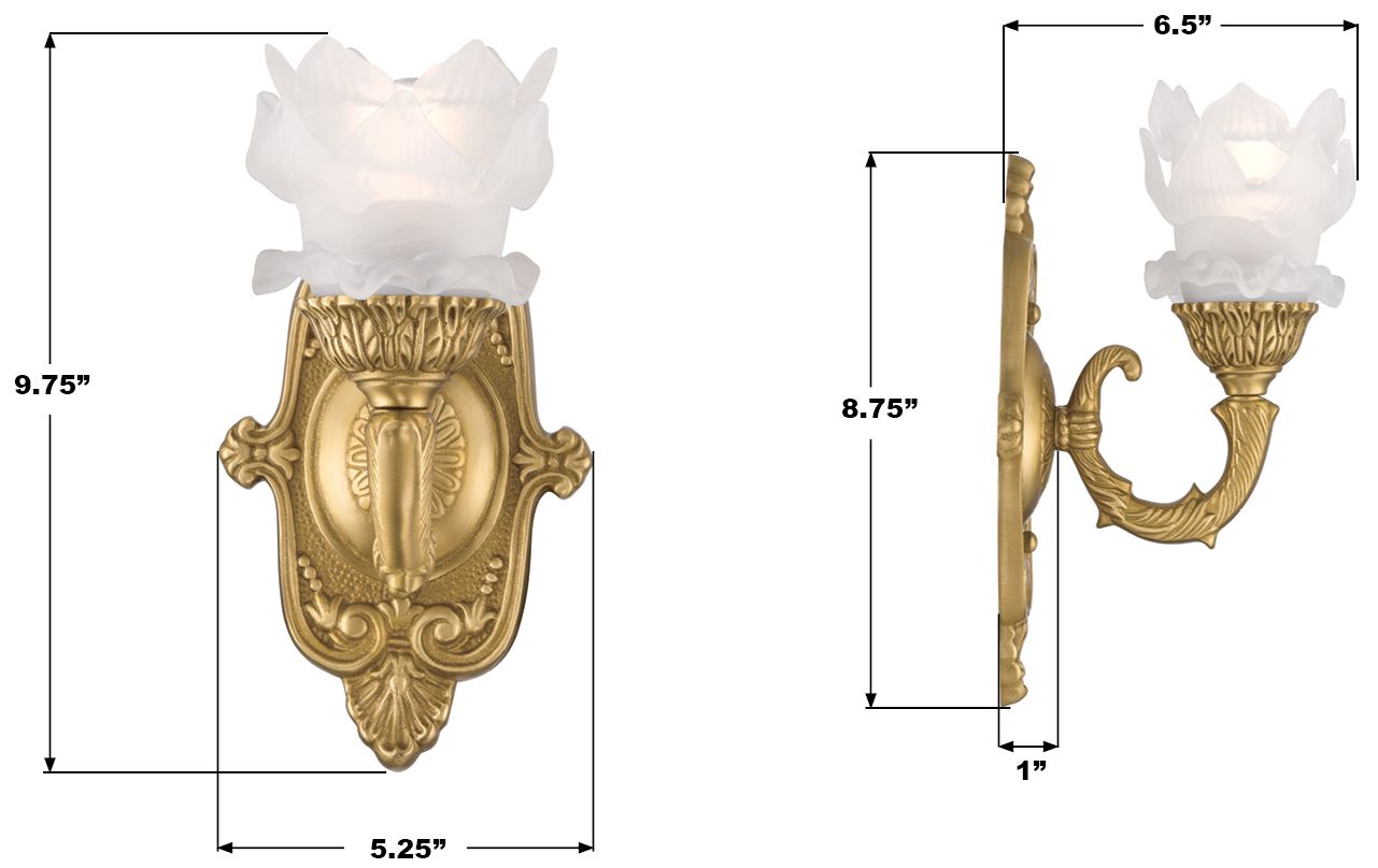 Crystorama Mayfield 5.25'' Aged Brass Sconce
