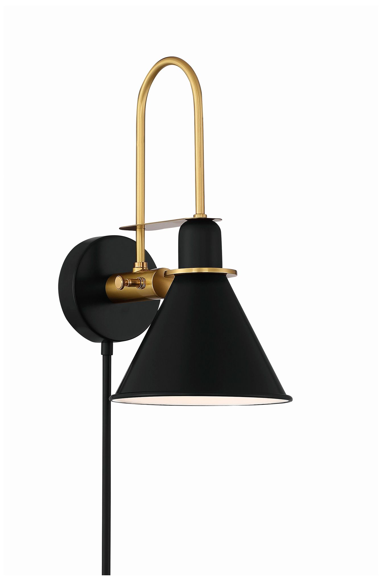 Image 2 Crystorama Medford 7'' Matte Black Task Sconce
