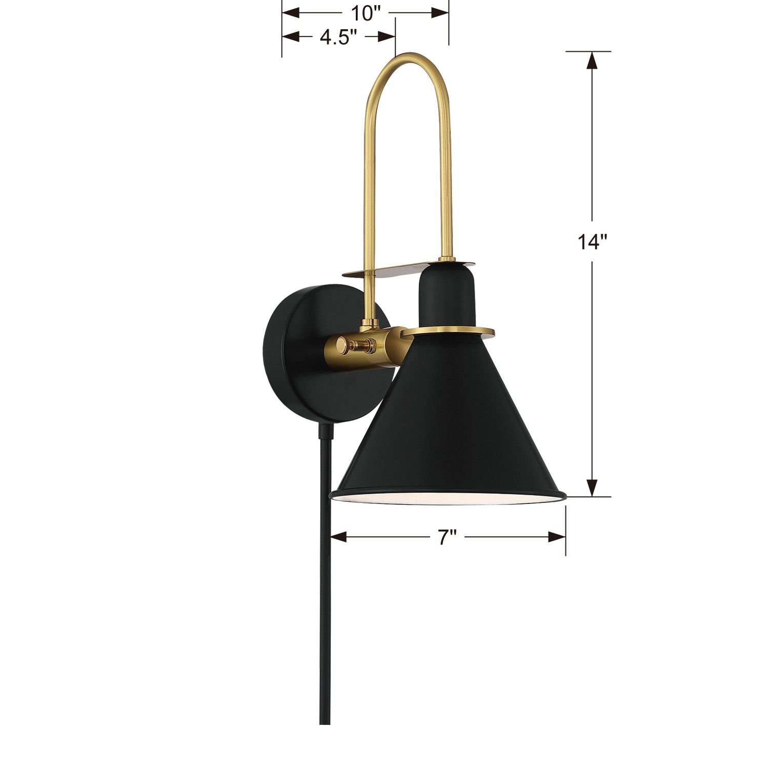 Image 7 Crystorama Medford 7'' Matte Black Task Sconce more views