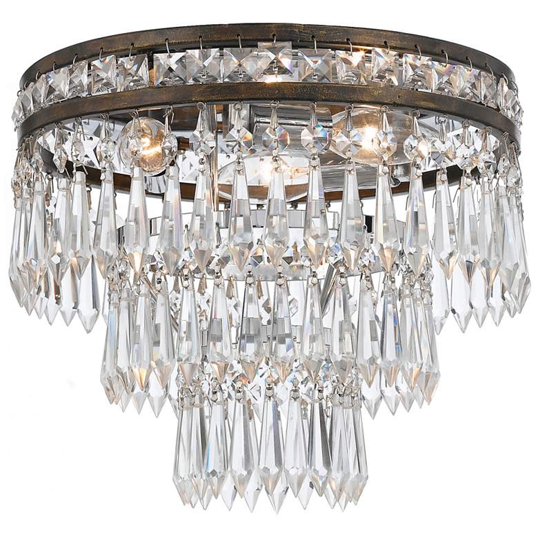 Image 2 Crystorama Mercer 11" Wide English Bronze Ceiling Light