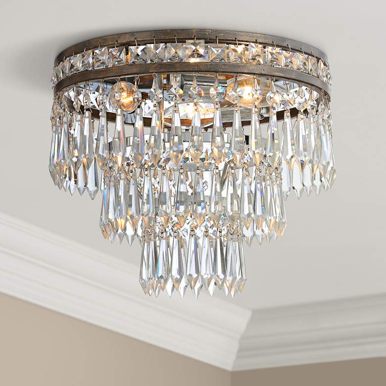 Image 1 Crystorama Mercer 11" Wide English Bronze Ceiling Light