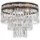 Crystorama Mercer 11" Wide English Bronze Crystal Ceiling Light