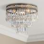 1_Crystorama Mercer 11" Wide English Bronze Crystal Ceiling Light
