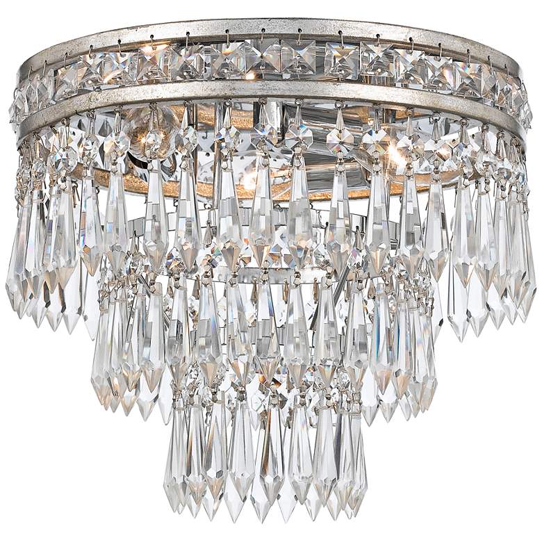 Image 1 Crystorama Mercer 11 inch Wide Olde Silver Ceiling Light
