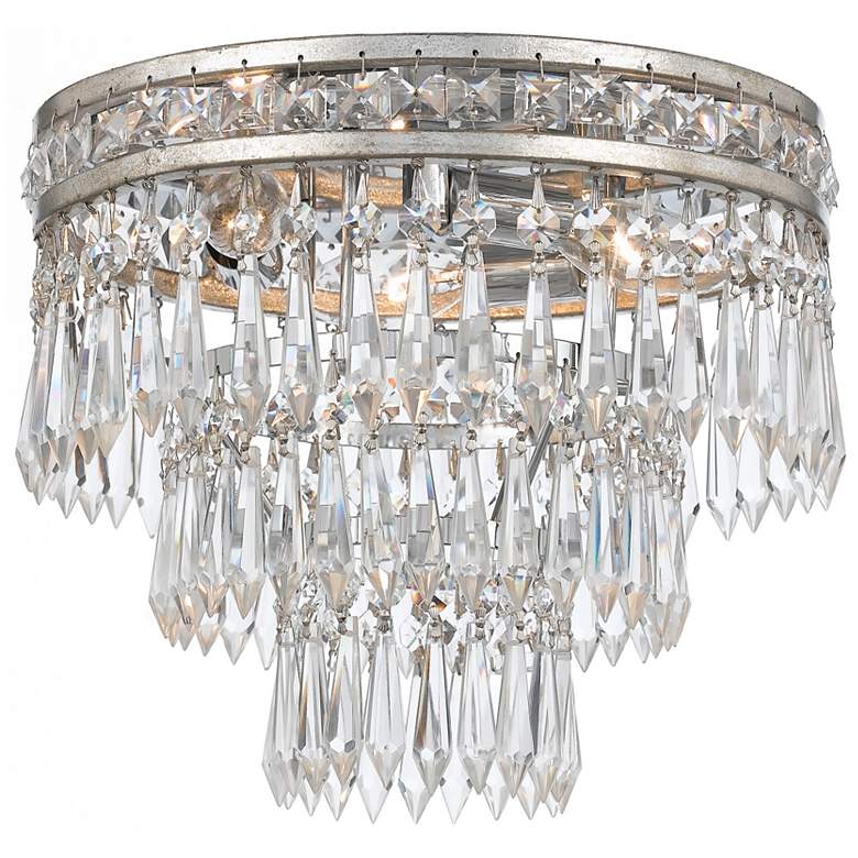 Image 1 Crystorama Mercer 11" Wide Olde Silver Ceiling Light